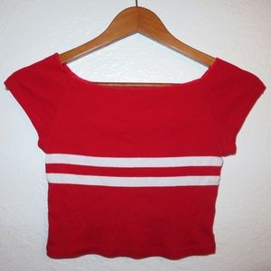 John Galt Red Cropped Top